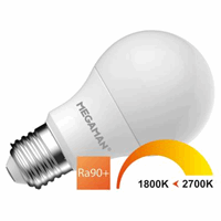 Megaman MM11077 - led a60 5/40w dimmer to warm r9