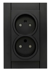 Kopp 950050007 - hk07 - wandcontactdoos 2-voudig zonder randaarde kinderveilig mat-zwart