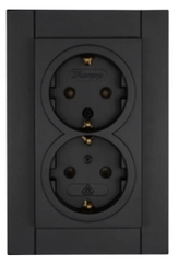 Kopp 929550000 - HK07 - wandcontactdoos 2-voudig randaarde mat-zwart