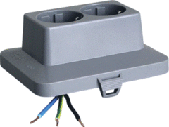 Attema AT3954 - AK2-C2 Deksel met tweevoudige contactdoos grijs (RAL 7037)