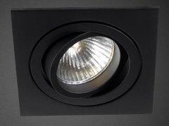 inbouwspot vierkant zwart mat 230v draaibaar + lamphouder