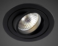 inbouwspot rond zwart mat 230V draaibaar + lamphouder GU10