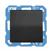 ION INDUSTRIES - 10.300.816 - wandcontactdoos randaarde met klapdeksel en kinderbeveiliging ip44 v1/j1 mat zwart