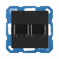 ION INDUSTRIES - 13.300.016 - modular jack 2-voudig met centraalplaat v1/j1 mat zwart