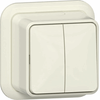 Gira 310510 - schakelaar serie + onderplaat creme wit glanzend opbouw