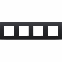 Niko 136-76400 - Viervoudige afdekplaat Intense matt black coated