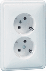 Peha 00490521 - inbouw wcd randaarde 2-voudig 80.6512wiw creme wit