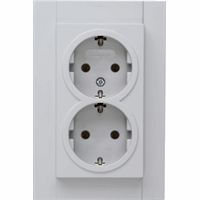 Kopp 929534000 - HK07 - wandcontactdoos 2-voudig randaarde mat grijs