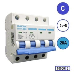 GACIA Europe pb8h-3nc20 - installatie automaat 3p+n c-kar. 20a 10ka