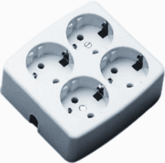 Kaiser Martin 536/KWS - tafelcontactdoos 4-voudig randaarde wit