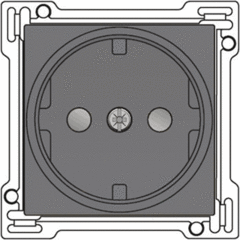 Niko 121-66901 - inzetplaat wcd 1-voudig randdaarde kinderbeveiliging sterling (onderstuk apart bestellen)