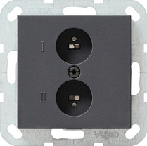 Gira 040228 - inzetplaat stereo + wcd antraciet 55