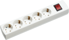 Kaiser Martin 1085/KWS - tafelcontactdoos 5-voudig randaarde 45g wit met schakelaar zonder snoer