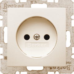 Berker 6167038982 - wcd 2-polig zonder randaarde creme wit glanzend s1