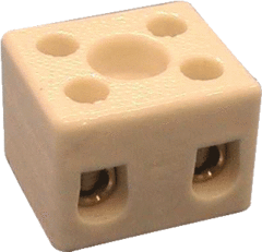 Adels 412202 - 1804900 - 157/2 - kroonsteen porselein 2-polig met gat