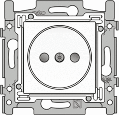 Niko 101-66515 - wcd 2-polig zonder randaarde 1-voudig inzetplaat kinderbeveiliging wit