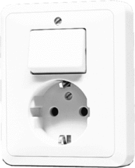 Jung 5576EUWW - combinatie schakelaar wissel / wcd randaarde alpin wit