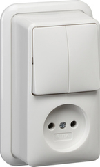 Gira 047511 - combinatie wcd 2-polig zonder randaarde serie zwg opbouw