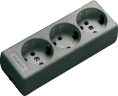 Kaiser Martin 1030/SW - tafelcontactdoos 1030s 3-voudig randaarde zwart