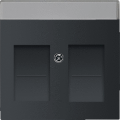 Busch Jaeger 2CKA001710A3910 - inzetplaat 2x modulair jack 1800-885 mat zwart future