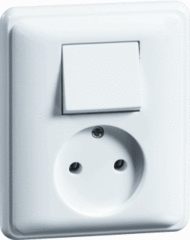 Peha 00238721 - combinatie wisselschakelaar + wcd zonder randaarde 80.1986.02 levend wit