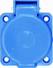 Hateha 10.112.001 - paneel contactdoos idj16 randaarde klapdeksel blauw 50x50mm