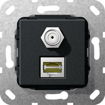Gira 569710 - aansluiting cat6a / sat-f bus antraciet communicatie