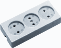 Kaiser Martin 511ZL/15/KWS - tafelcontactdoos 3-voudig 2-polig + snoer 1,5mtr wit