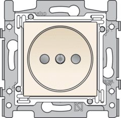 Niko 100-66515 - wcd 2-polig 1-voudig inzetplaat kinderbeveiliging zonder randaarde creme
